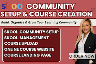 setup skool online community, skool online course, skool community management