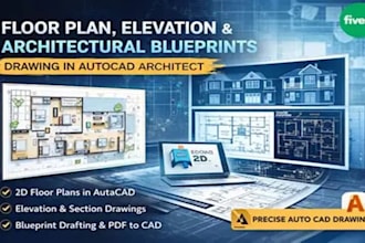 create architectural construction drawings blueprint and autocad drafting