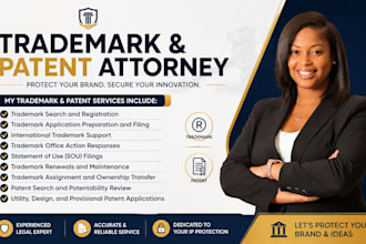 register your trademark and file patent application as a trademark attorney