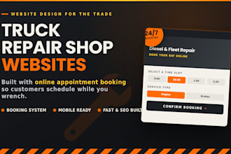 design a truck repair shop website with appointment booking