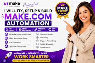 fix make com, made com, setup make com automation, make expert, made automation