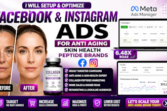 facebook and instagram ads for anti aging peptide  skin health collagen peptide