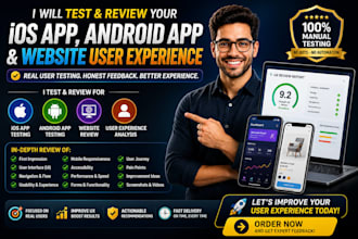 test and review your ios app, android app and website user experience