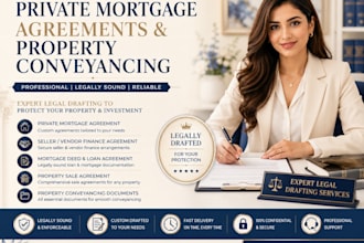 draft seller finance, vendor finance, and private mortgage agreements