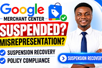 fix google merchant center suspension and misrepresentation