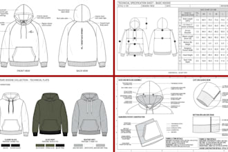 create hoodie, streetwear and fashion apparel clothing tech pack