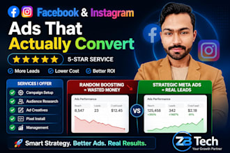 run facebook and instagram ads to get you leads and sales