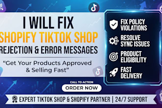 fix tiktok shop product sync errors and shopify marketing integration