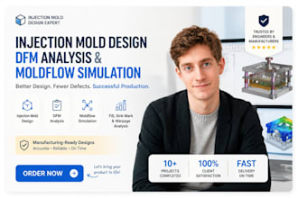 do moldflow analysis for plastic injection mold and product parts