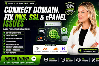 connect domain,  fix dns, SSL, cpanel issues on any hosting
