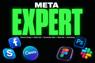 design high converting meta static ads with creative banners
