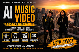create ai generated music video, ai avatar, ai lip sync, animated music video