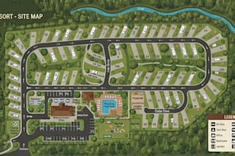 design custom campsite, campground, and rv park maps