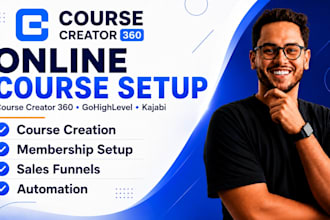 build course creator 360 gohighlevel kajabi online course funnels automation
