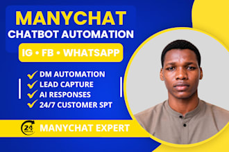 automate instagram dm, facebook messenger and whatsapp with manychat