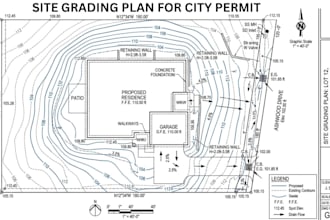design site grading plans, drainage plans stormwater, site plan, erosion control