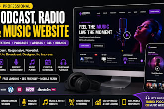build podcast website, radio website, music website, and online radio station