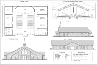 design 3d church, 2d floor plan, gym, foyer interior and exterior design