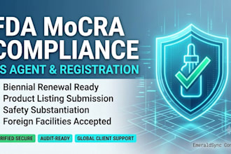 act as your fda mocra US agent and manage cosmetic compliance
