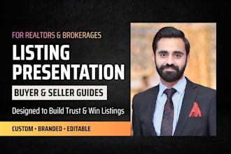 design a real estate listing presentation, buyer guide or seller guide