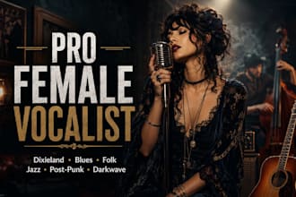 be your female vocalist for dixieland, blues, folk, jazz, postpunk, darkwave