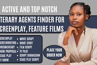 find top notch active literary script agents for your feature film, screenplay
