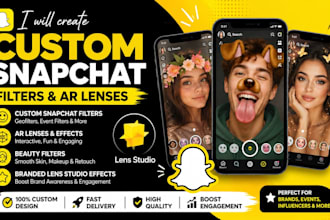 create custom snapchat filters, ar lenses, beauty filters, branded lens study