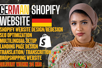 design or redesign professional german shopify store, deutsch dropshipping store