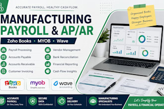manage manufacturing payroll ap ar using zoho books myob wave xero bookkeeping