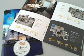 design real estate developer marketing booklet, property profile and sales kit