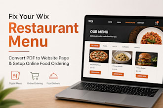 fix wix restaurant menu pdf to website page online food ordering menu setup