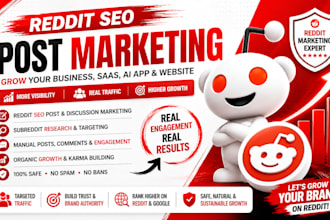 do reddit seo post marketing to grow businesses, saas ai app website promotion