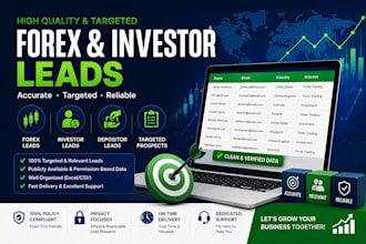 give fresh forex investor leads, depositor leads, live leads, forex ledger leads