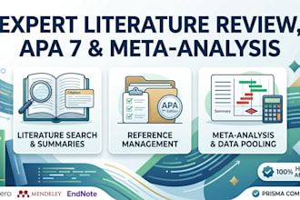organize references, apa 7, summarize literature search, and do meta analysis