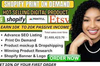 setup shopify print on demand store printul, etsy print on demand with printify