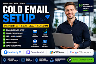 set up instantly ai, smartlead ai, claycom for cold email