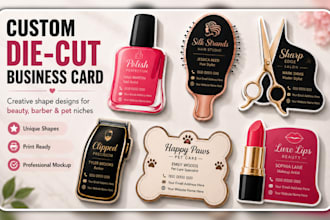 do creative die cut business card design for you