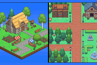 pixel art tileset tilemap game environment rpg maker pixel art scene background