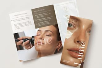design corporate med spa brochure, skincare and aesthetic clinic booklet
