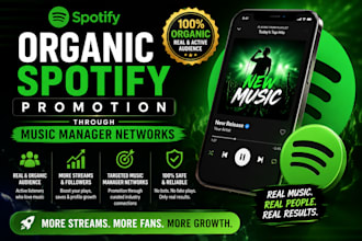 provide organic spotify promotion through music manager networks