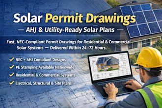 design pv permit plans, single line diagram and solar site plan