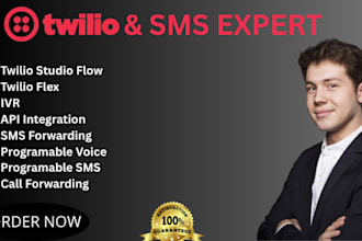 twilio IVR , voice call , sms forwarding , chatbot twilio flex