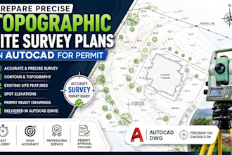 prepare precise topographic site survey plans in autocad for permit