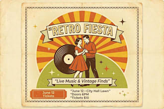 create vintage, retro flyer or poster design