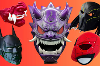 create 3d printable cosplay helment props wearable mask armor pepakura stl file