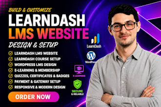build learndash lms website, learndash course, wordpress lms, elearning setup