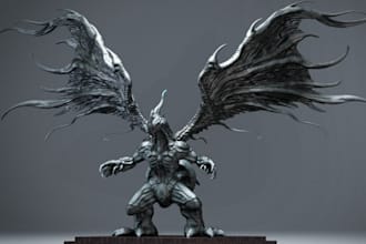 2d to 3d flexi dragon,fanart statue,tripoai,obj to 3mf,bambu lab,resin figurine