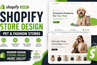 design a professional shopify pet store that converts