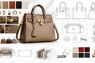 design professional bag tech pack ready for handbag manufacturing