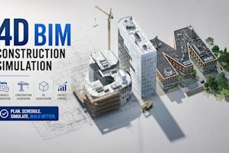 create 4d bim construction simulation and sequencing